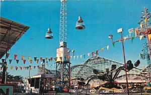 Postcard 1960s California Long Beach Nu Pike Amusement Roller Coaster CA24-4441
