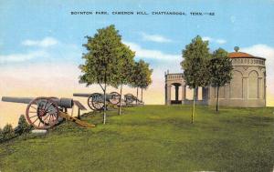 CHATTANOOGA, TN Tennessee  BOYNTON PARK~Cameron Hill  CANNONS  c1940's Postcard