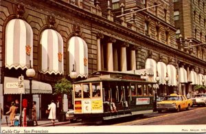 California San Francisco Cable Car At St Francis Hotel 1972