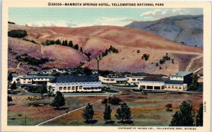 1940 Mammoth Springs Hotel Yellowstone National Park Hanes Postcard