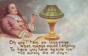 Fred Cavally Message Series Man Smoking Cigar & Reading Book 1911