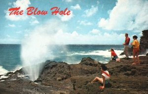 Vintage Postcard The Blow Hole Hawaii's Salt Water Geyser Honolulu Hawaii