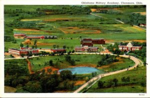 Oklahoma Claremore Aerial View Oklahome Military Academy 1939 Curteich