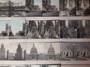 Lot 25 postcards stereographic images North America scenic stereo views pre 1920