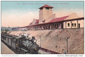 Train At The Great Northern Depot Lower View Everett Washington