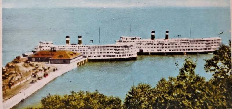 C.S.L. Ships At Murray Bay Wharf Quebec Canada Steamships Steam Boats Vintage
