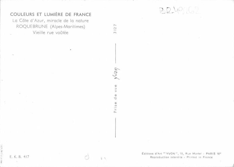 BR49261 Le chateau vu d une vielle rue du village Roquerbrune         France