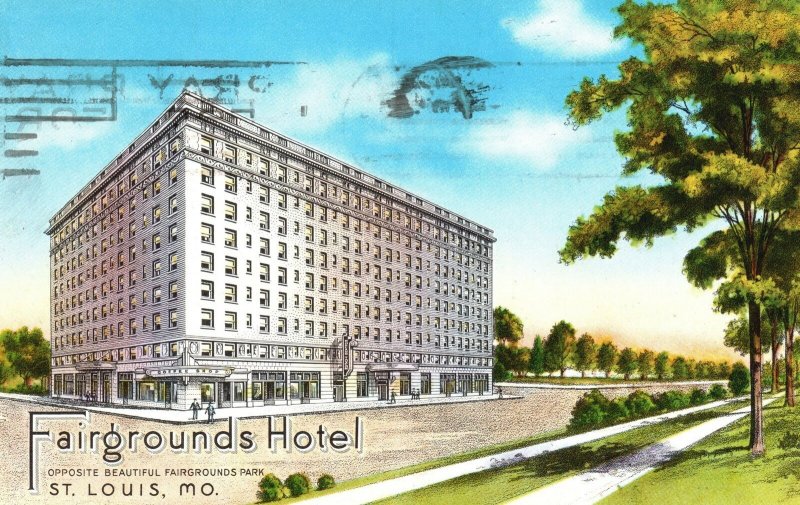 Vintage Postcard 1958 View of Fairgrounds Hotel St. Louis Missouri MO