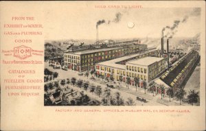 Mueller Mfg Decatur IL Illinois Die-Cut HTL Hold to Light c1905 Postcard