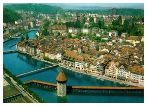 Postcard Switzerland Lucerne - bird's eye view