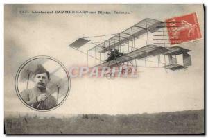 Old Postcard Jet Aviation Lieutenant Farman biplane on Cammermann