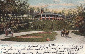 Postcard Bradley Park Pavilion Peoria IL