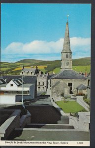 Scotland Postcard - Steeple & Scott Monument From New Town, Selkirk RS6000