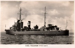 RPPC Photo British Royal Navy HMS Faulknor flotilla War