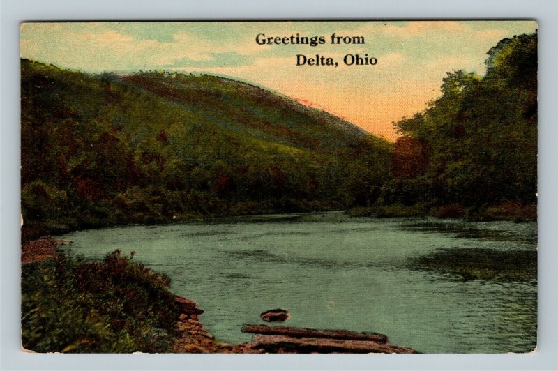 Delta OH, Scenic Greetings, Ohio Vintage Postcard