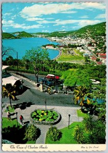 St. Thomas Virgin Islands 1971 Continental Postcard Aerial View Charlotte Amalie