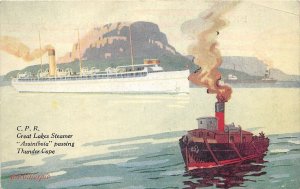 J36/ Ship Postcard c1910 C.P.R. Great Lakes Steamer Assiniboia Fancy 219