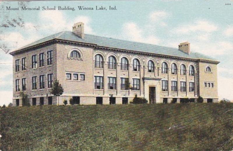 Indiana Winona Lake Mount Memorial School Building 1909