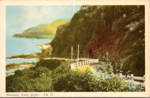 VINTAGE POSTCARD MARSOUINS AT THE TOWN OF GASPE QUEBEC CANADA MAILED 1952