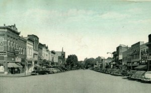 Vintage Post Card North Fulton Street Wauseon, OH Signs Cars P33