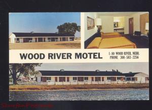 WOOD RIVER NEBRASKA WOOD RIVER MOTEL INTERIOR VINTAGE ADVERTISING POSTCARD