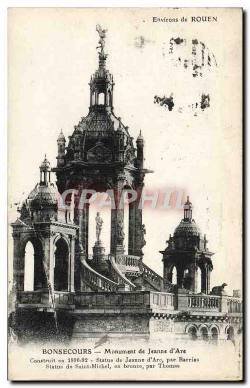 Old Postcard Bonsecours Monument De Jeanne D & # 39Arc