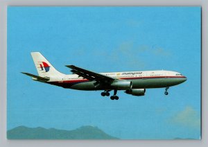 Aviation Airplane Postcard Malaysia Airlines Airbus A300 B4 AY10