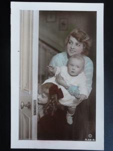 Portrait of Actress: Miss Gladys Cooper, Joan & Baby John - Old RP Postcard