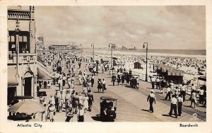 RPPC ATLANTIC CITY NJ Boardwalk Scene New Jersey Vintage Photo Postcard 1947