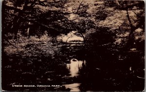 c1910 VIRGINIA PARK STONE BRIDGE BULL RUN MANASSAS LITHOGRAPHIC POSTCARD 34-289