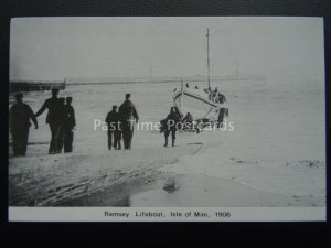 Isle of Man RAMSEY Lifeboat  MARY ISABELLA (2) c1906 c1980s Postcard by Mannin