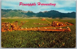 Vtg Hawaii HI Pineapple Field Libby's Harvesting Machinery Farming Postcard