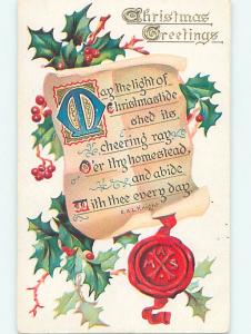Divided-Back christmas E.A.L. KNIGHT QUOTE ON PARCHMENT FOR XMAS o4235