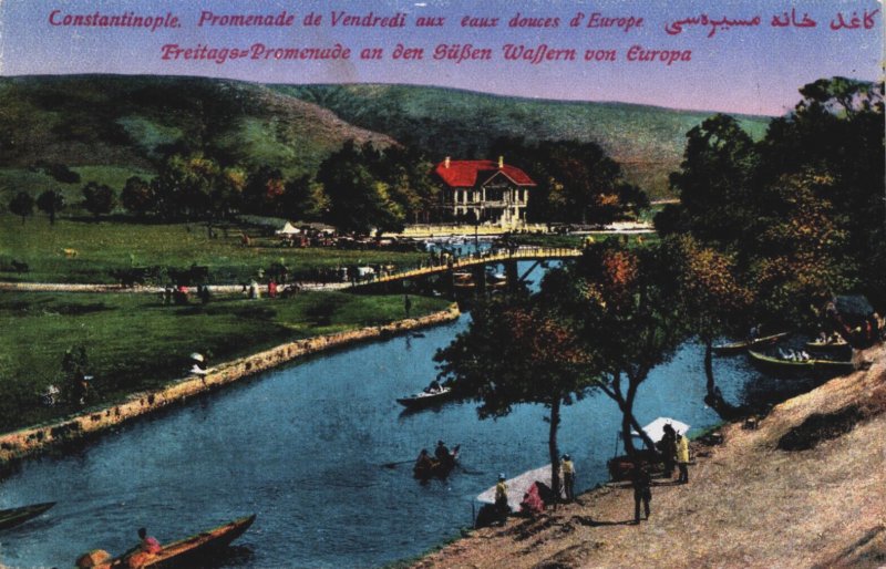 Turkey Constantinople Promenade de Vendredi Vintage Postcard C291