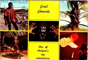 Antigua  ERROL EDWARDS~VOO-DOO PRINCE  Fire Eating~Entertainer  4X6 Postcard