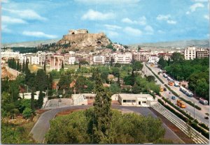 Postcard Greece Athens The Olympieum and the Acropolis