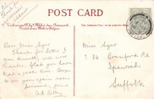 SHEERNESS KENT UK MINSTER CHURCH POSTCARD 1906 DOUBLE CIRCLE POSTMARK