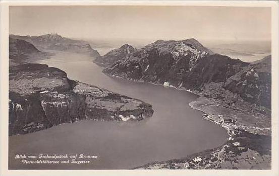 Switzerland Blick vom Frohnalpstock auf Brunnen Vierwaldstaettersee &  Zug...