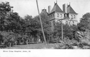 Joliet Illinois~Silver Cross Hospital~Power Line & Lots of Trees in Front~c1910