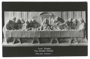 Vintage chrome postcard, Last Supper, The Marble Exhibit, Proctor, Vermont