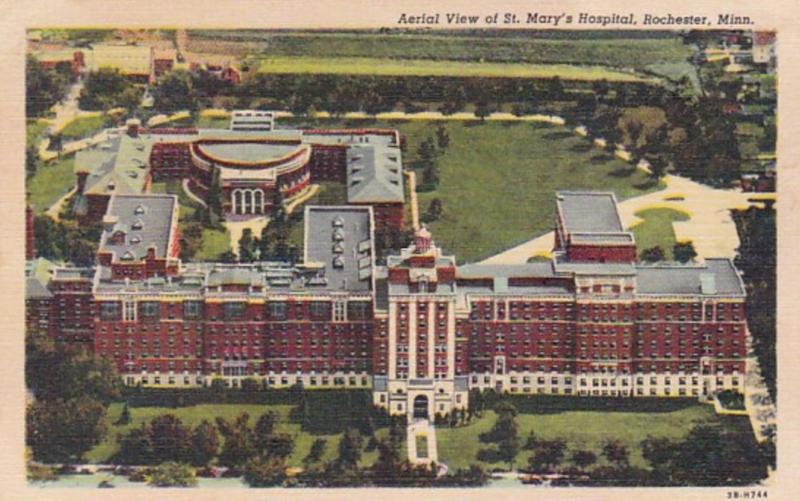 Minnesota Rochester Aerial View Of St Mary's Hospital 1949 Curteich