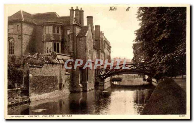 Postcard Old Bridge Queens College Cambridge