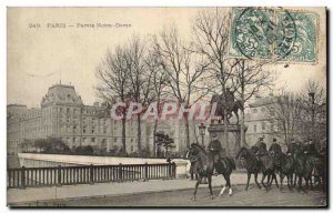 Old Postcard Paris Parvis Notre Dame Army Cops