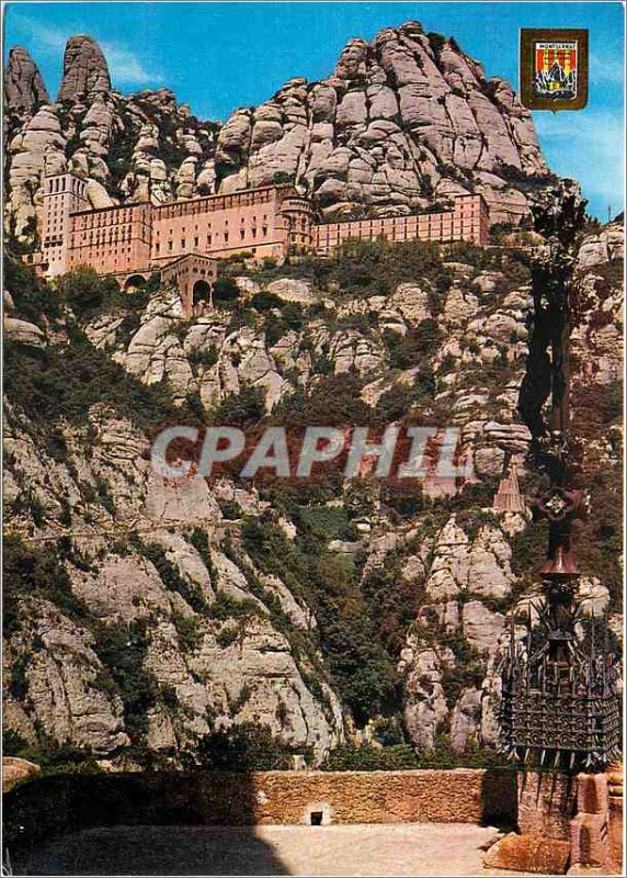 Modern Postcard of Montserrat Monastery View of the Way of the Holy Cave