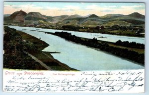 Gruss vom DRACHENFELS Das Siebengebirge GERMANY 1907 Postcard