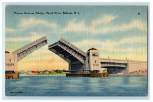 1945 Ocean Avenue Bridge, Shark River, Belmar New Jersey NJ Vintage Postcard