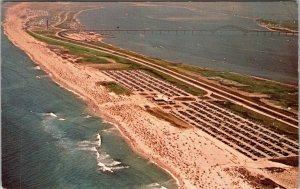 Vtg Aerial View Robert Moses State Park Fire Island New York NY Postcard