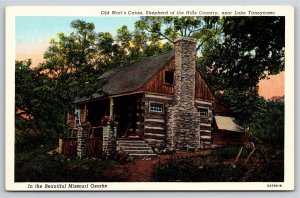 Lake Taneycomo Missouri~Old Matts Cabin Shepherd of Hills~Vintage Postcard