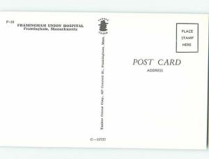 Unused Pre-1980 HOSPITAL SCENE Framingham Massachusetts MA W2666-12