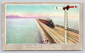 1915  Union Pacific Train  Salt Lake  Utah   Postcard
